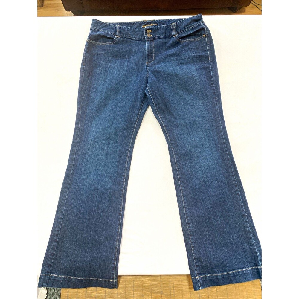 Eddie Bauer Women’s Blue Medium Wash Bootcut Jeans Size 16 Stretch 5-Pocket